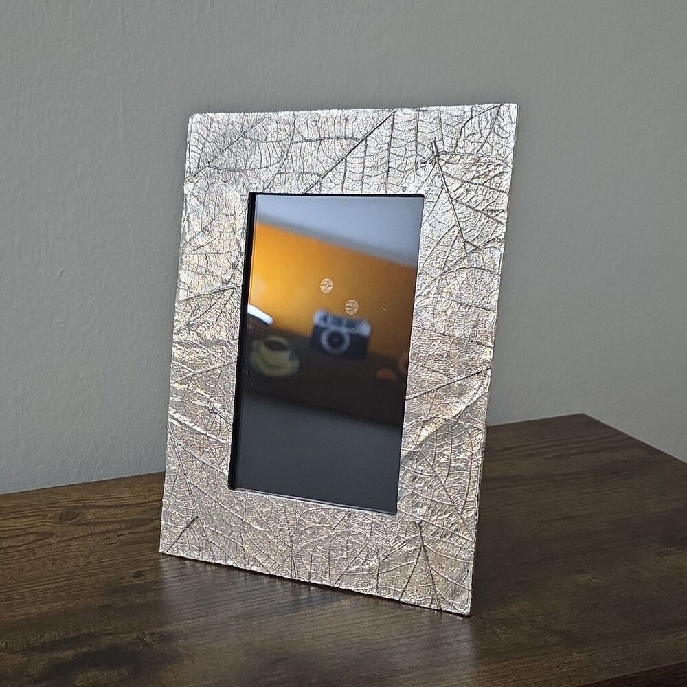 Michael Aram Forest Leaf 4x6 Picture Frame Silver Plated Discontinued Look